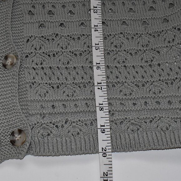 Jessica Simpson Short Sleeve Button Down Cropped Cardigan Sweater Top Size S - Picture 5 of 8